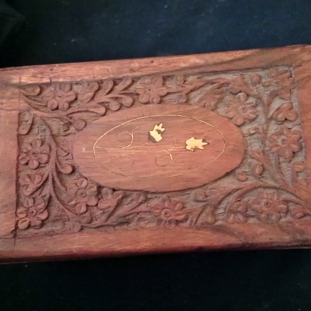 Handcrafted Wooden Floral Jewelry Box